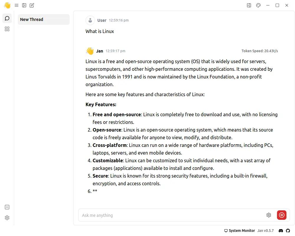 Jan:一款100%离线运行的开源ChatGPT替代方案