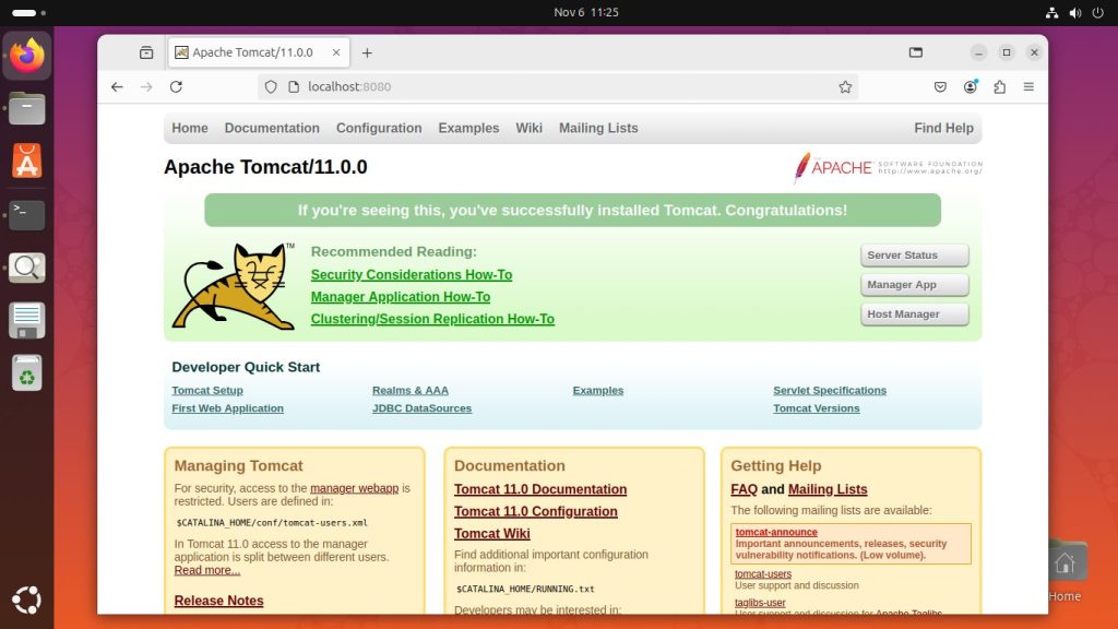 如何在Ubuntu 24.04上安装和配置Tomcat