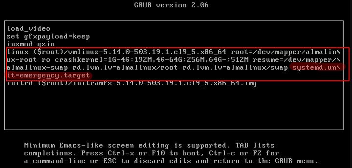 如何进入AlmaLinux 8/9的单用户模式(救援模式)