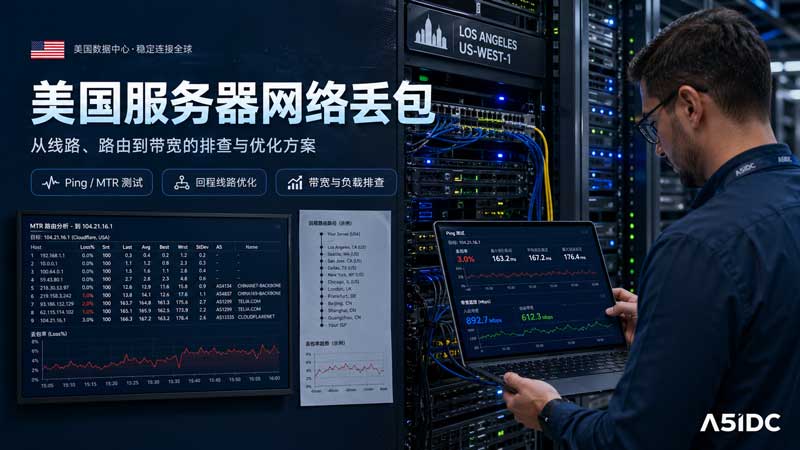 美国服务器网络丢包怎么办？美国CN2服务器线路排查与优化方案