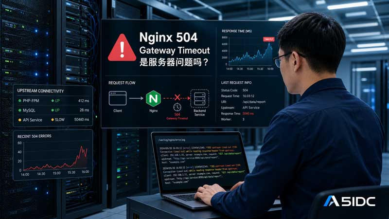 Nginx 504 Gateway Timeout 是服务器问题吗？别急着升级，先把这几层查清楚