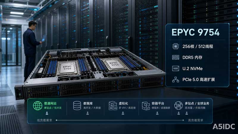 普通网站别再盲目堆配置了：256核512线程的 EPYC 9754 服务器，到底谁才用得上？