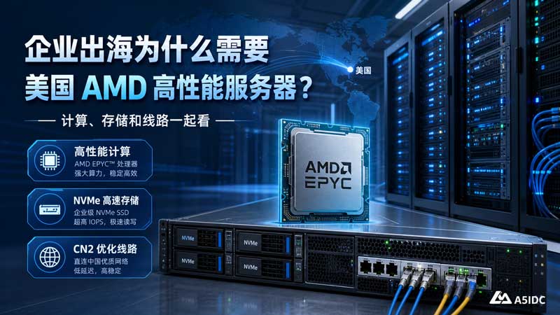 美国AMD服务器为什么更适合企业出海？从 EPYC 性能、NVMe 存储到 CN2 线路一次讲清