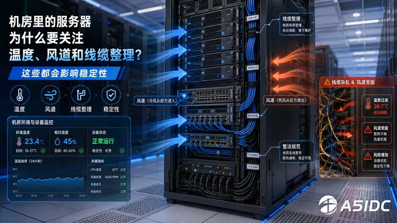 机房里的服务器为什么要关注温度、风道和线缆整理？这些细节真的会影响稳定性