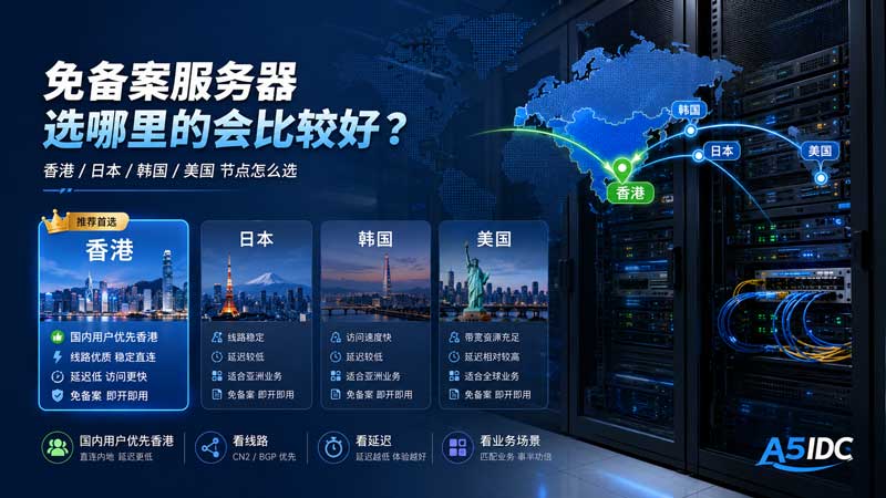 免备案服务器选哪里的比较好？香港、日本、韩国、美国怎么选才不容易踩坑