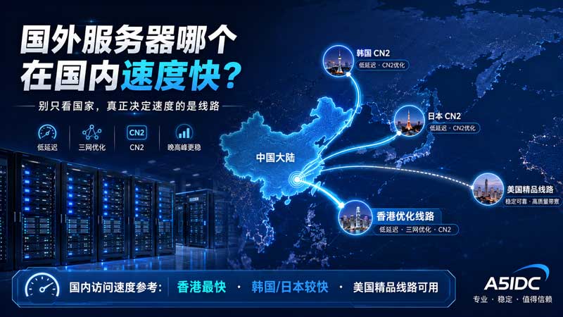 国外服务器哪个在国内速度快？香港、韩国、日本、美国线路实测后，答案其实很明显