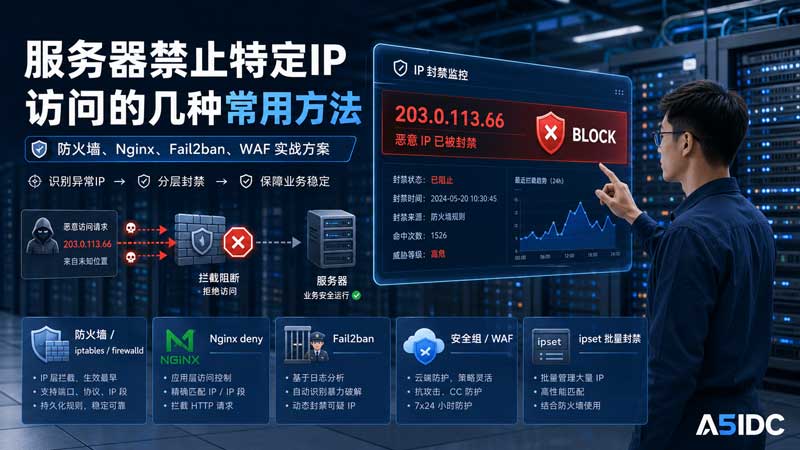 服务器禁止特定 IP 访问的几种常用方法：防火墙、Nginx、iptables、Fail2ban 实战配置
