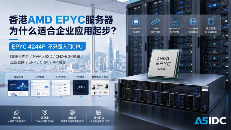 香港企业服务器配置怎么选？EPYC 4244P、32G DDR5、NVMe 适合哪些业务？