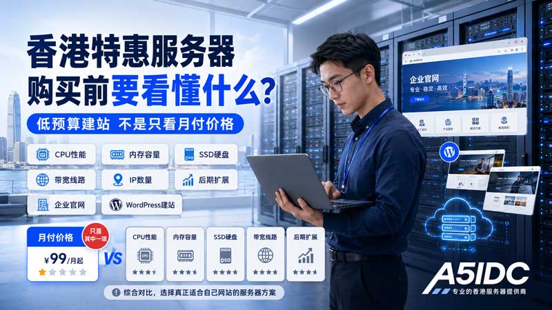 低预算建站选香港服务器，为什么不能只看价格？配置、线路、硬盘都要看