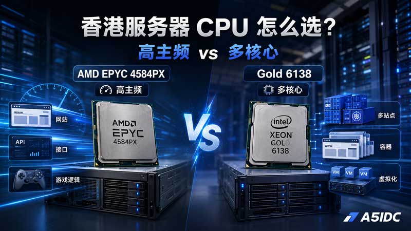 香港服务器CPU怎么选？高主频AMD EPYC 4584PX 和多核心Gold 6138到底谁更适合你？