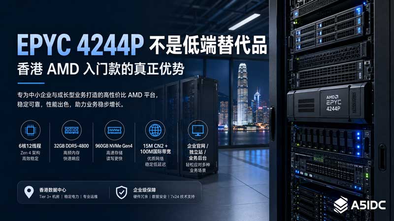EPYC 4244P 香港 AMD 服务器适合什么业务？入门款不是低端替代品