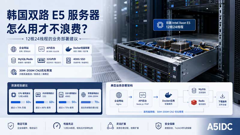 韩国双路 E5 服务器怎么用才划算？12核24线程别只跑一个网站