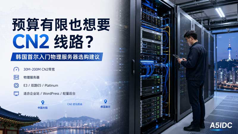 预算有限也想要 CN2 线路？韩国首尔入门物理服务器选购建议
