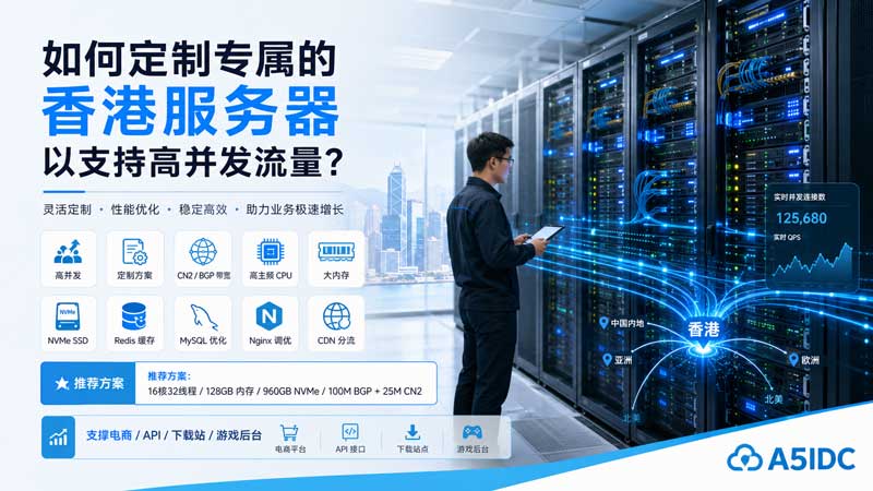 香港服务器怎么定制才扛得住高并发？别只看配置，带宽、缓存和架构更关键