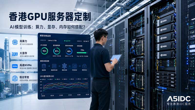 香港GPU服务器怎么定制才不浪费？AI模型训练对算力、显存和内存的真实要求