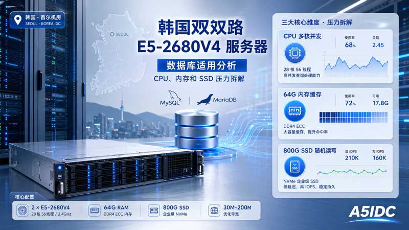 韩国双路 E5-2680V4 服务器跑数据库稳不稳？CPU、内存、SSD 一次讲清楚