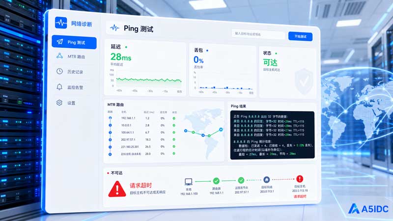 服务器 Ping 测试到底怎么看？延迟、丢包和不可达分别代表什么