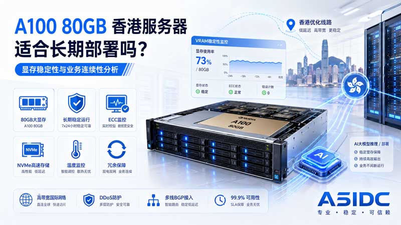 A100 80GB 香港服务器能不能长期跑？显存稳定性、散热和业务连续性一次讲清楚