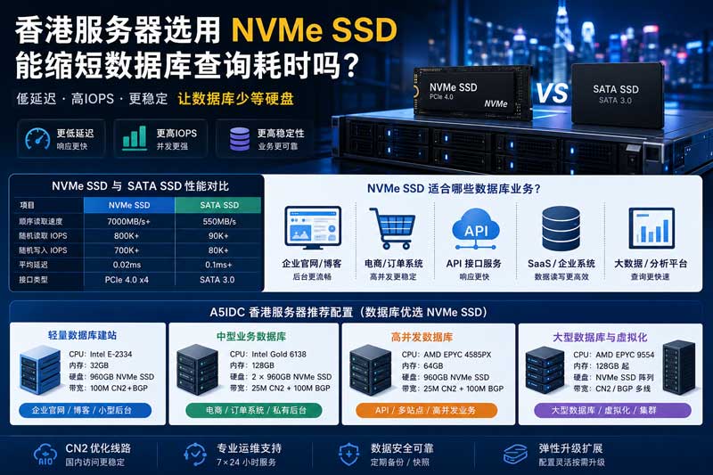 香港服务器用 NVMe SSD，数据库真的会快很多吗？看完再选不踩坑