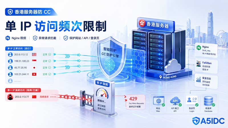 香港服务器被 CC 刷爆怎么办？单 IP 访问频次限制这样设置更稳