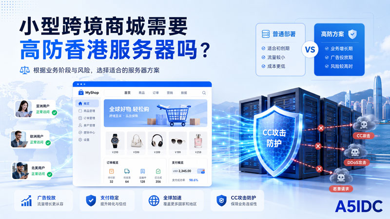 小型跨境商城要不要上高防香港服务器？别等被打了才后悔