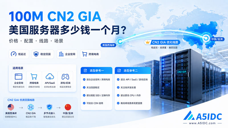 100M CN2 GIA 美国服务器多少钱一个月？别只看带宽，真正贵在回国线路
