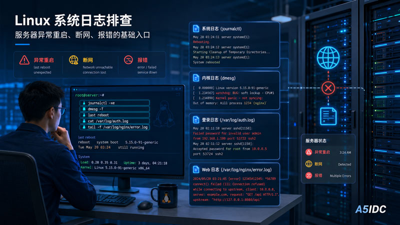 网站打不开、服务器掉线怎么办？Linux 日志排查新手也能看懂