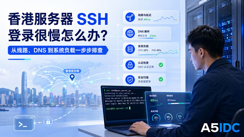 香港服务器 SSH 登录很慢怎么办？从线路、DNS 到系统负载一步步排查