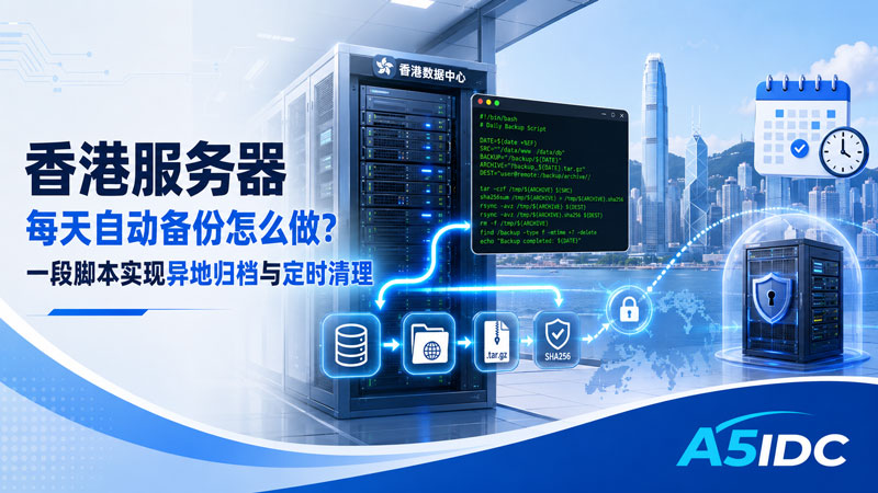 香港服务器每天自动备份怎么做？一段脚本实现异地归档与定时清理