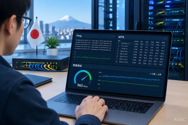日本服务器评测如何设计：用Ping、MTR和带宽测试区分线路表现