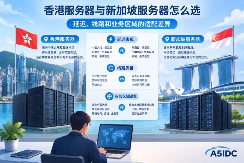 香港服务器与新加坡服务器怎么选:延迟、线路和业务区域的适配差异