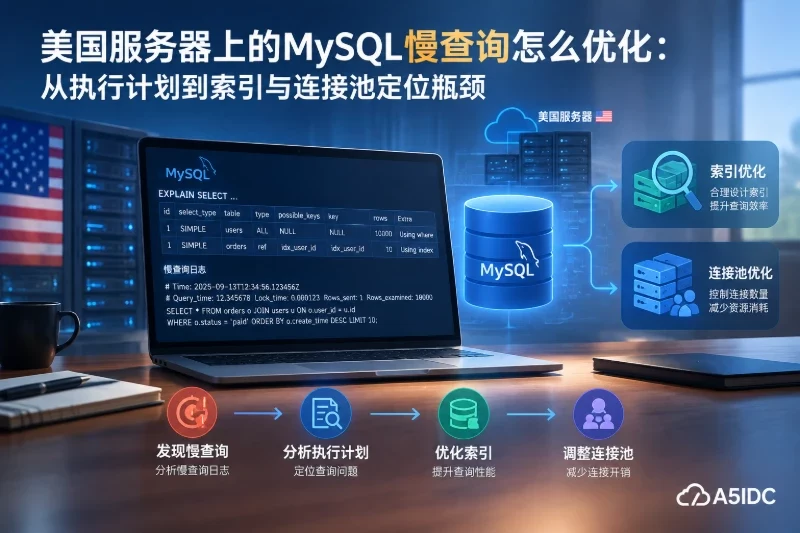 美国服务器上的MySQL慢查询怎么优化:从执行计划到索引与连接池定位瓶颈