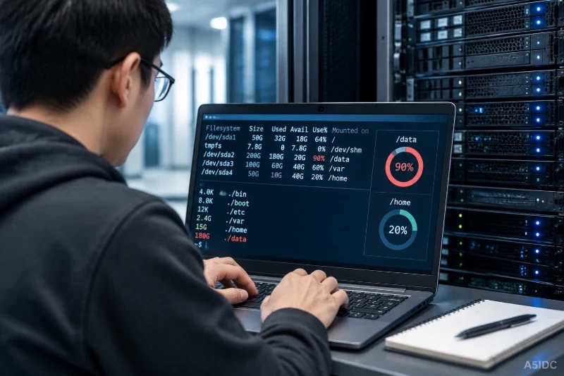 Linux服务器磁盘空间异常如何用df与du验证：看挂载点和目录占用