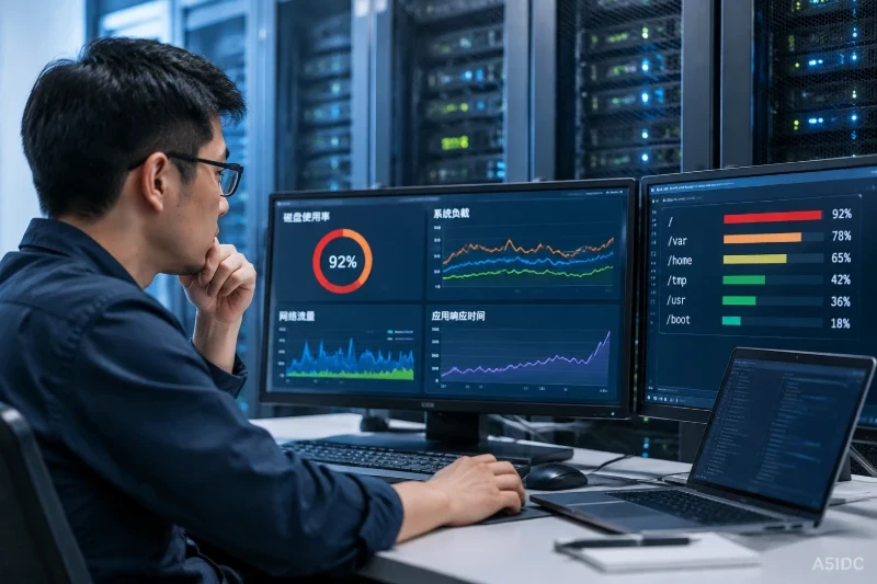 Linux服务器磁盘空间不足导致响应变慢,如何排查网络、负载与应用响应?
