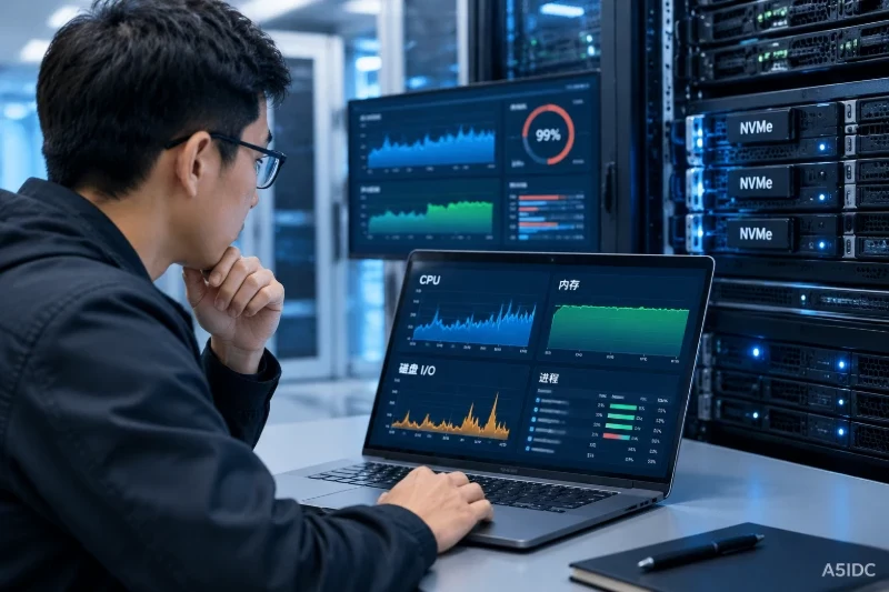 香港云服务器NVMe磁盘I/O异常时，如何结合CPU、内存与进程状态排查高负载？