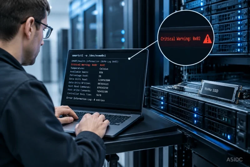 用smartctl检查美国服务器NVMe SSD固态硬盘健康：告警字段怎么看