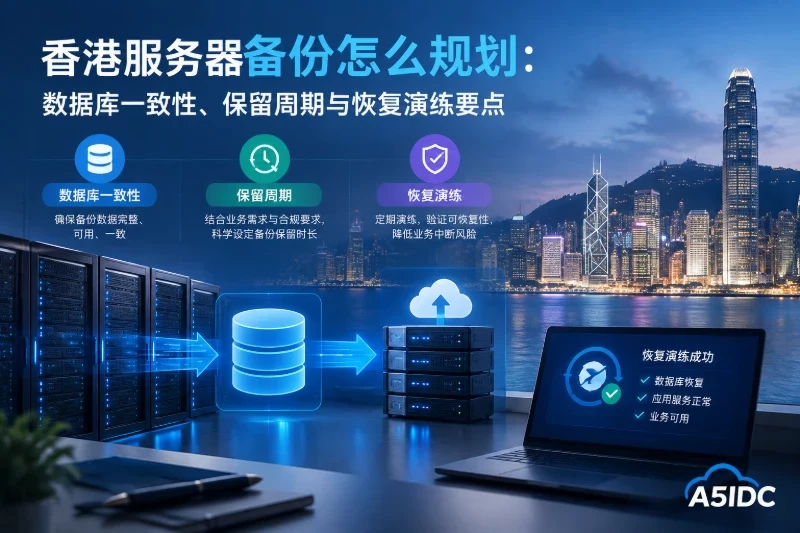 香港服务器备份怎么规划：数据库一致性、保留周期与恢复演练要点