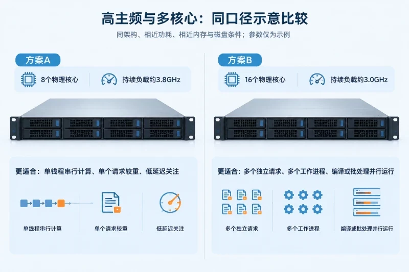 用同一口径比较高主频与多核心方案配图