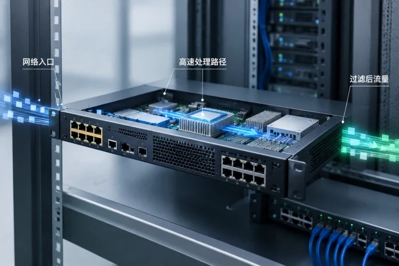 DDoS流量经过硬件防火墙的完整过程配图