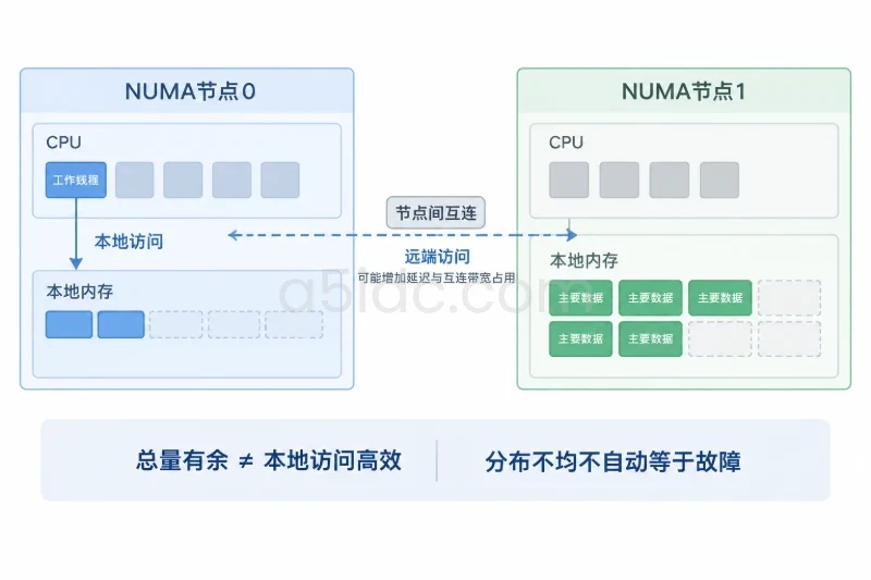 NUMA不均衡,可能让“还有空闲内存”失去解释力配图