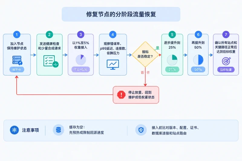 按优先级进行故障排查·第六步:分阶段恢复流量配图