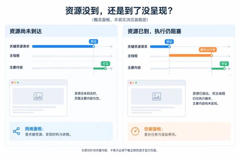 五、网页层:响应快但页面慢,检查关键资源与渲染配图