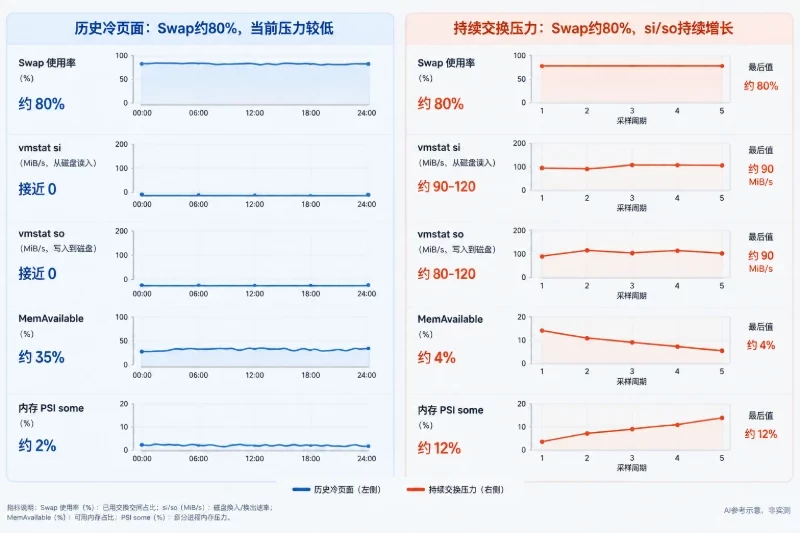 第二步:使用 vmstat 判断交换活动配图