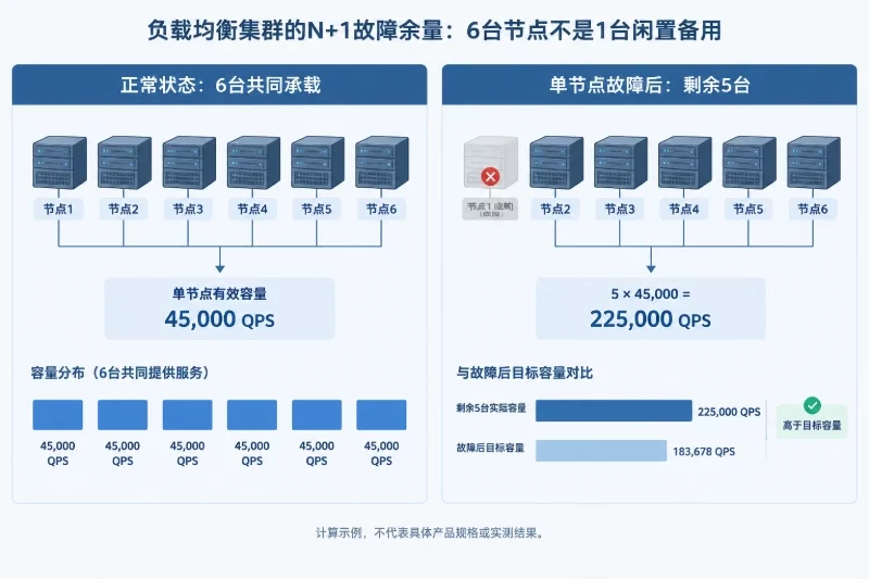 负载均衡节点如何计算故障余量 / N+1与故障后余量配图