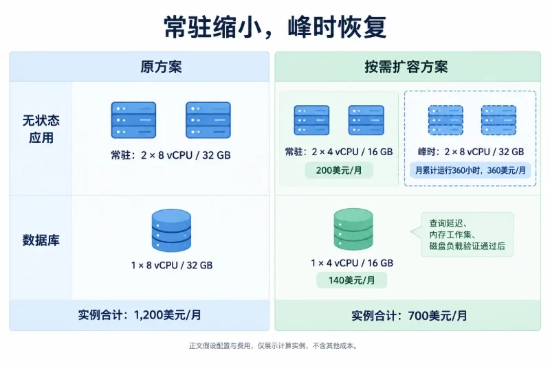 按需扩容降本30%的示例核算配图