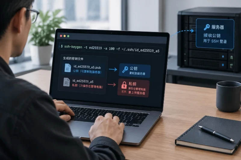 第二步:使用密钥登录并收紧 SSH 认证配图