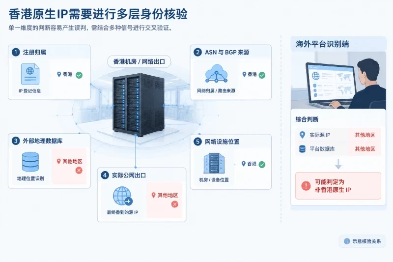 “香港原生IP”通常包含几个相互关联、但并不完全相同的判断层面：示意图