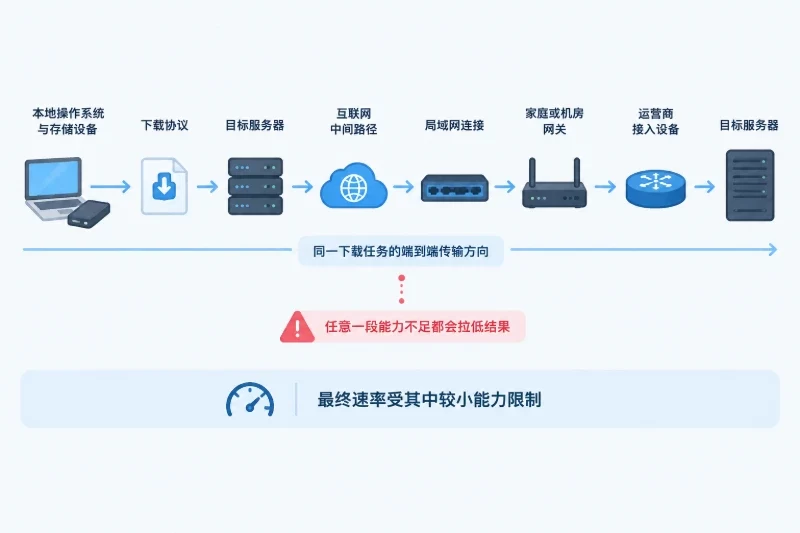 工作机制:为什么额定带宽不会原样出现在下载器里配图