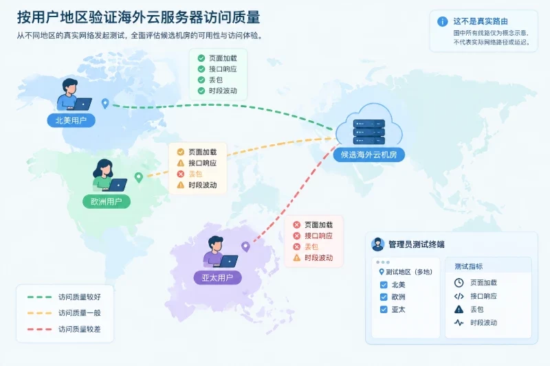 访问地区:机房要靠近主要用户,也要看实际路径配图
