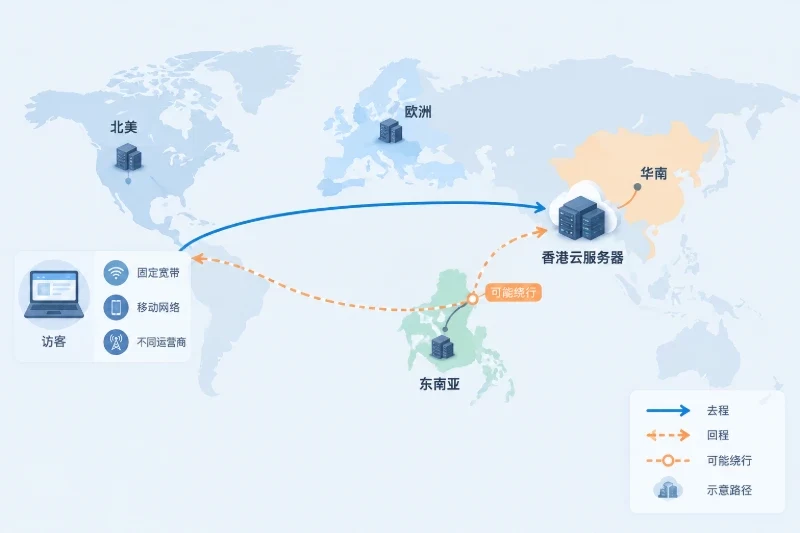 访客地区、运营商与回程路径决定效果配图